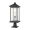 Z-Lite Portland 1 Light Outdoor Pier Mounted Fixture, Black & Clear Beveled 531PHBXLR-533PM-BK - alternate 5